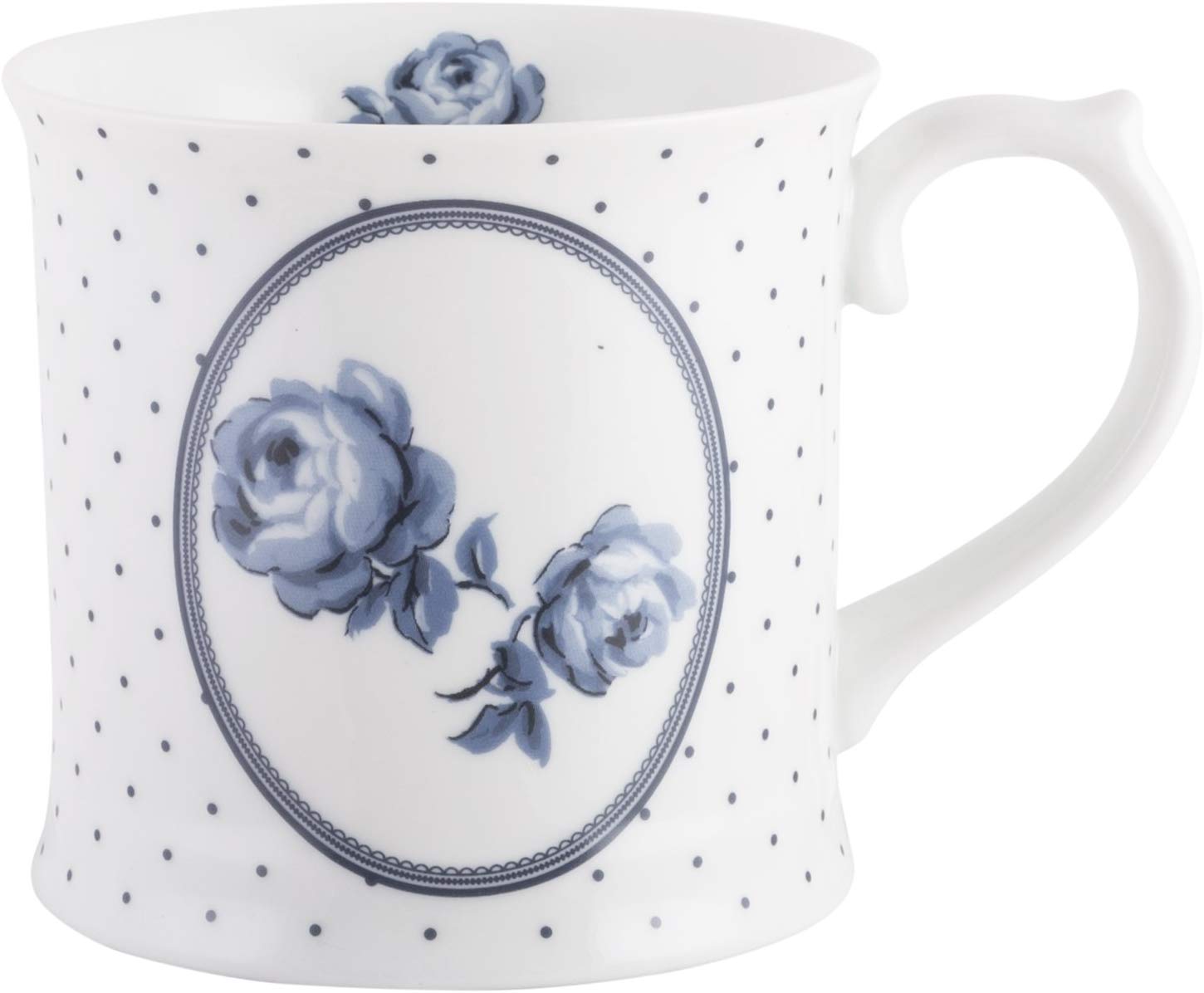 CREATIVE TOPS Katie Alice Vintage Indigo 1/Floral Polka Dot Porcelain Mug, Blue