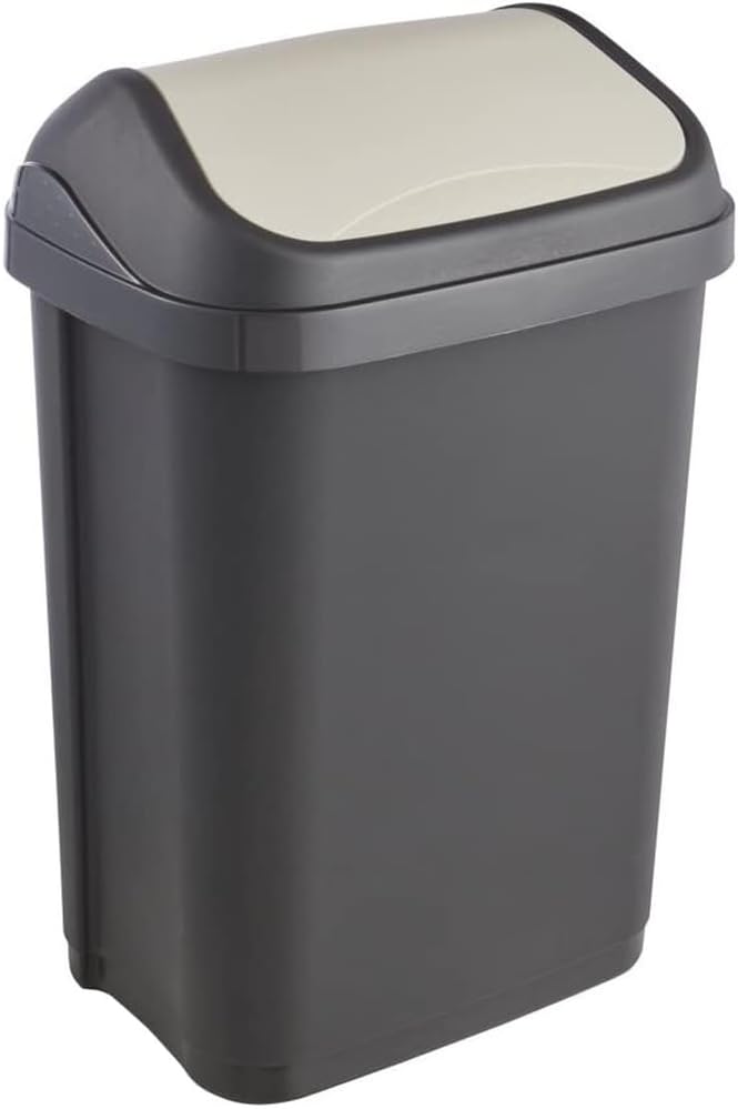 Small 10L graphite Swing-Bin rubbish bin, available in 3 sizes and 2 colours