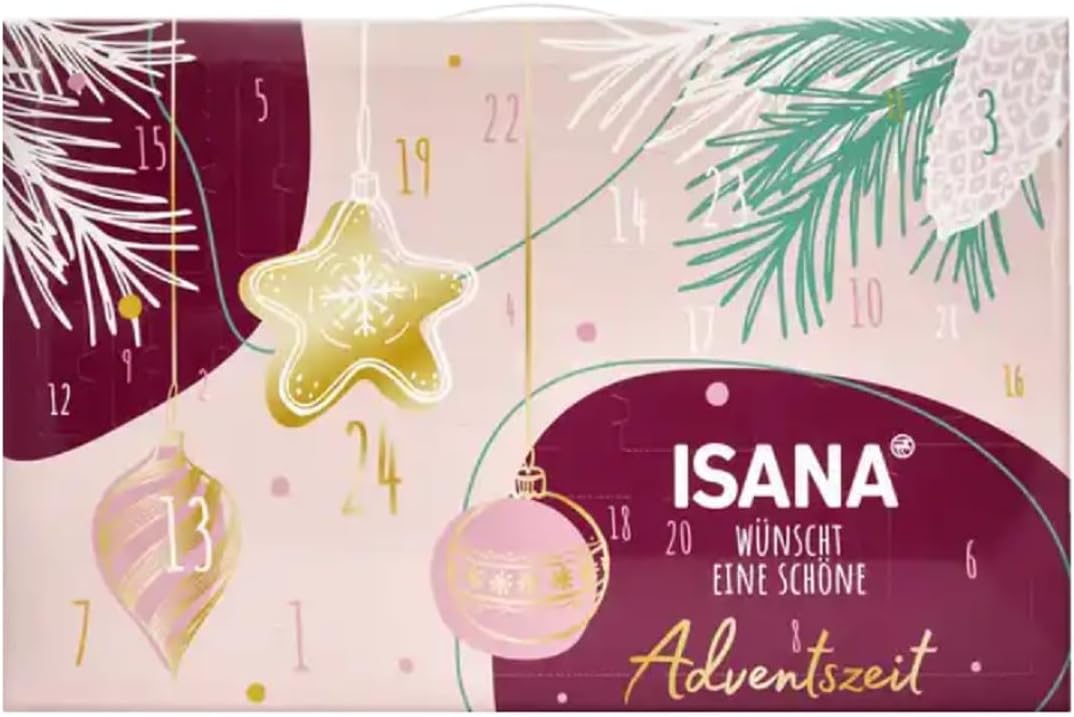 Jung ISANA Advent Calendar 2023 Women\'s Beauty Cosmetic Advent Calendar for Women and Girls, 24 Gifts Worth 80€, Care Christmas Calendar, Advent Calendar