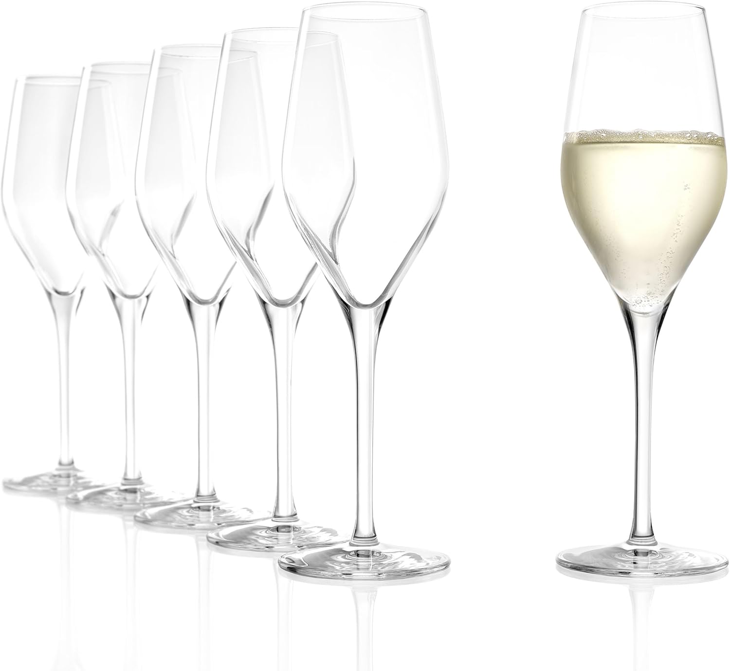 Stölzle Lausitz Store Stölzle Lausitz Champagne Glasses Exquisite Set of 6 265 ml - Elegant Champagne Goblet Ideal for Sparkling Wine & Prosecco - High-Quality Crystal Champagne Glasses Made in Germany - Dishwasher & Shockproof