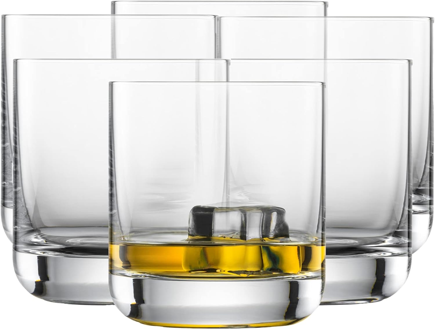 SCHOTT ZWIESEL Simple Whiskey Glass (Set of 6), Straightline Tumbler for Whiskey, Dishwasher Safe Tritan Crystal Glasses, Made in Germany (Item No. 123664)