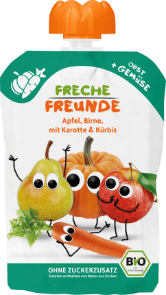 FRECHE FREUNDE Squeeze apple, pear, carrot & pumpkin from 6 months, 100 g