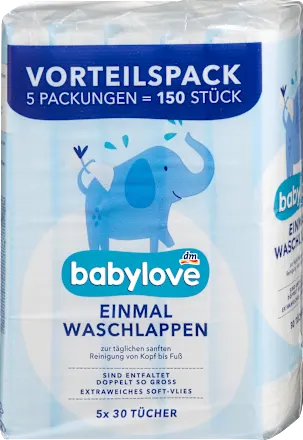 One pack of washcloths (5 x 30 pieces), 150 pieces