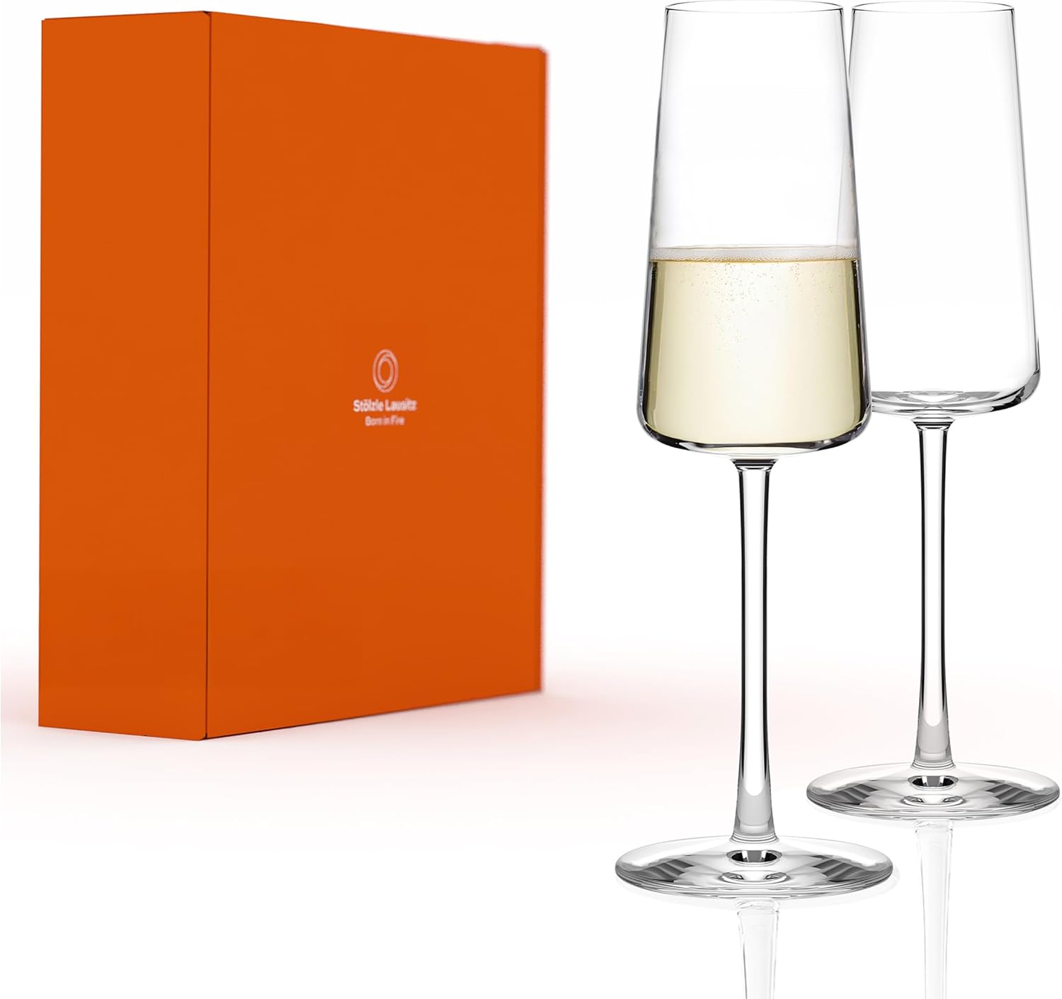 Stölzle Lausitz Champagne Bowls Power Set of 2 275 ml - Elegant Crystal Glasses Ideal for Champagne, Sparkling Wine & Prosecco - High-Quality Champagne Glasses Made in Germany - Dishwasher