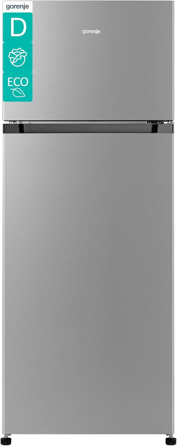 Gorenje RF414DPS4 fridge-freezer/freestanding/206L total volume/39dB/Energy efficiency class: D/CrispZone/EcoModus/LED interior lighting/(WxHxD): 55.4 × 143.6 × 54.2 cm/Grey