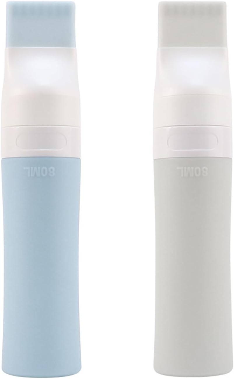 Wenxiaw Pack of 2 Hair Oil Applicator, Applicator Bottle Hair 80 ml Shampoo Hair Oil Applicator Bottle Hair Dye Brush Bottle Comb Root Comb Applicator Bottle for Hair Dyeing and Scalp Care, Gray and Blue