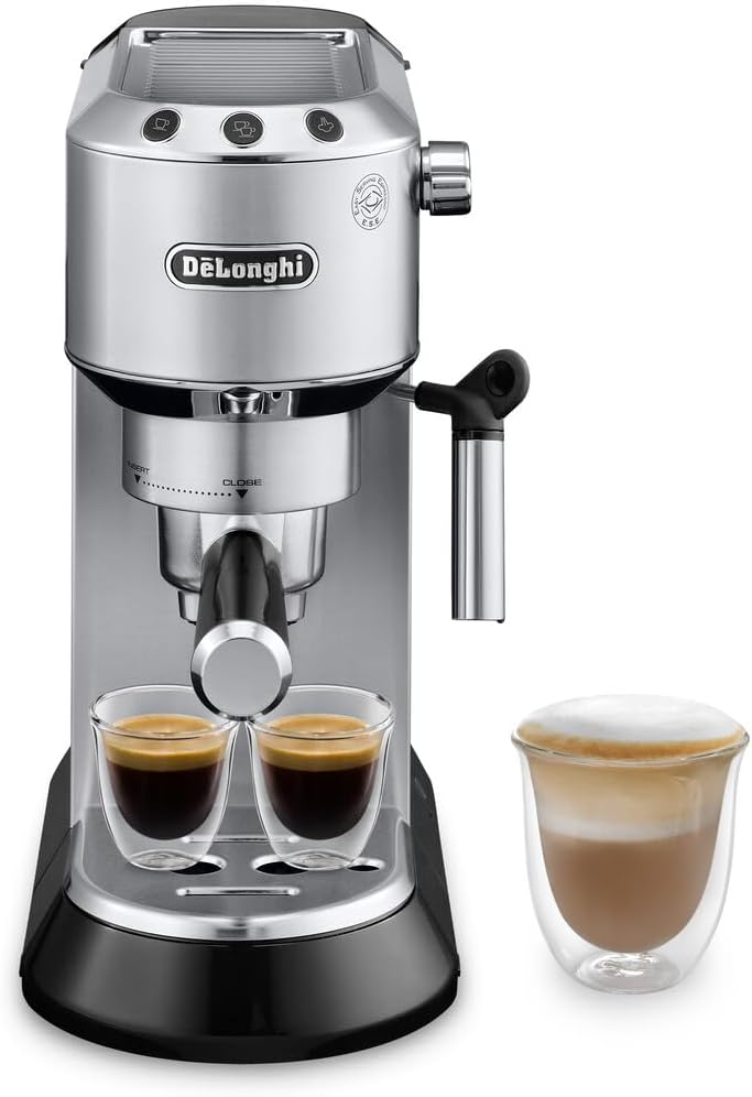 De'Longhi Store Delonghi EC680M DEDICA 15-Bar Pump Espresso Machine, Stainless Steel