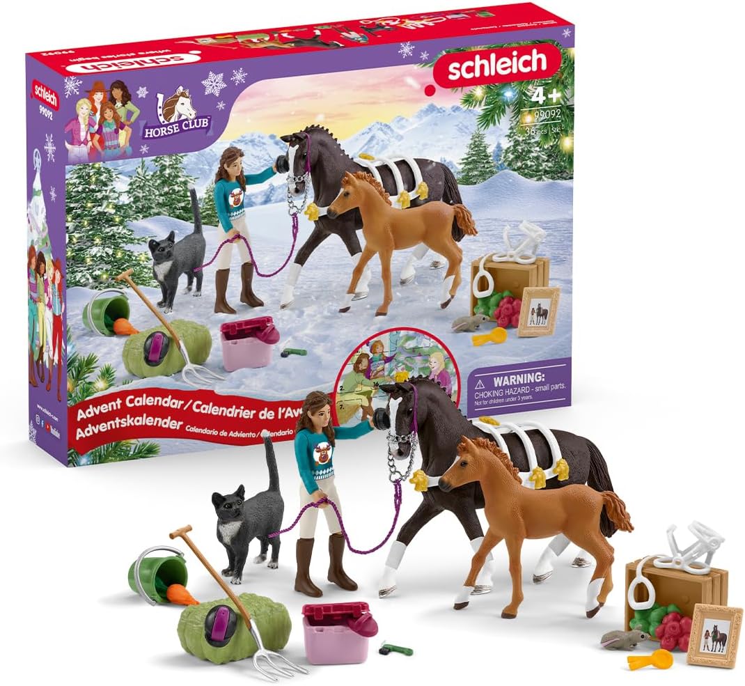 schleich 99092 Horse Club Advent Calendar 2024, from 5 Years, Horse Club Playset, 36 Pieces