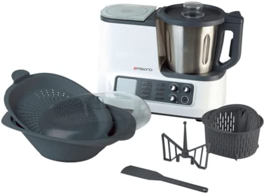 Ambiano Food Processor with WLAN and Cooking Function including Scales, Steamer Attachment, Cooking Basket