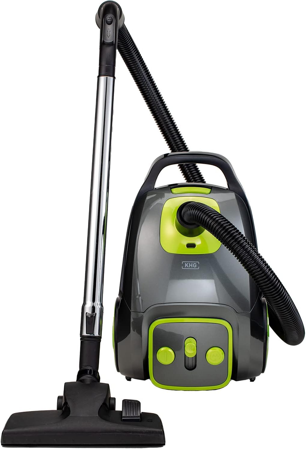 KHG BS-706MT Vacuum Cleaner with Bag in Green/Grey with 700 W, 16060 Pa Suction Power, HEPA Filter Protection, Combination Nozzle (Joint, Dust Brush and More), Automatic Cable Reel, Overheating