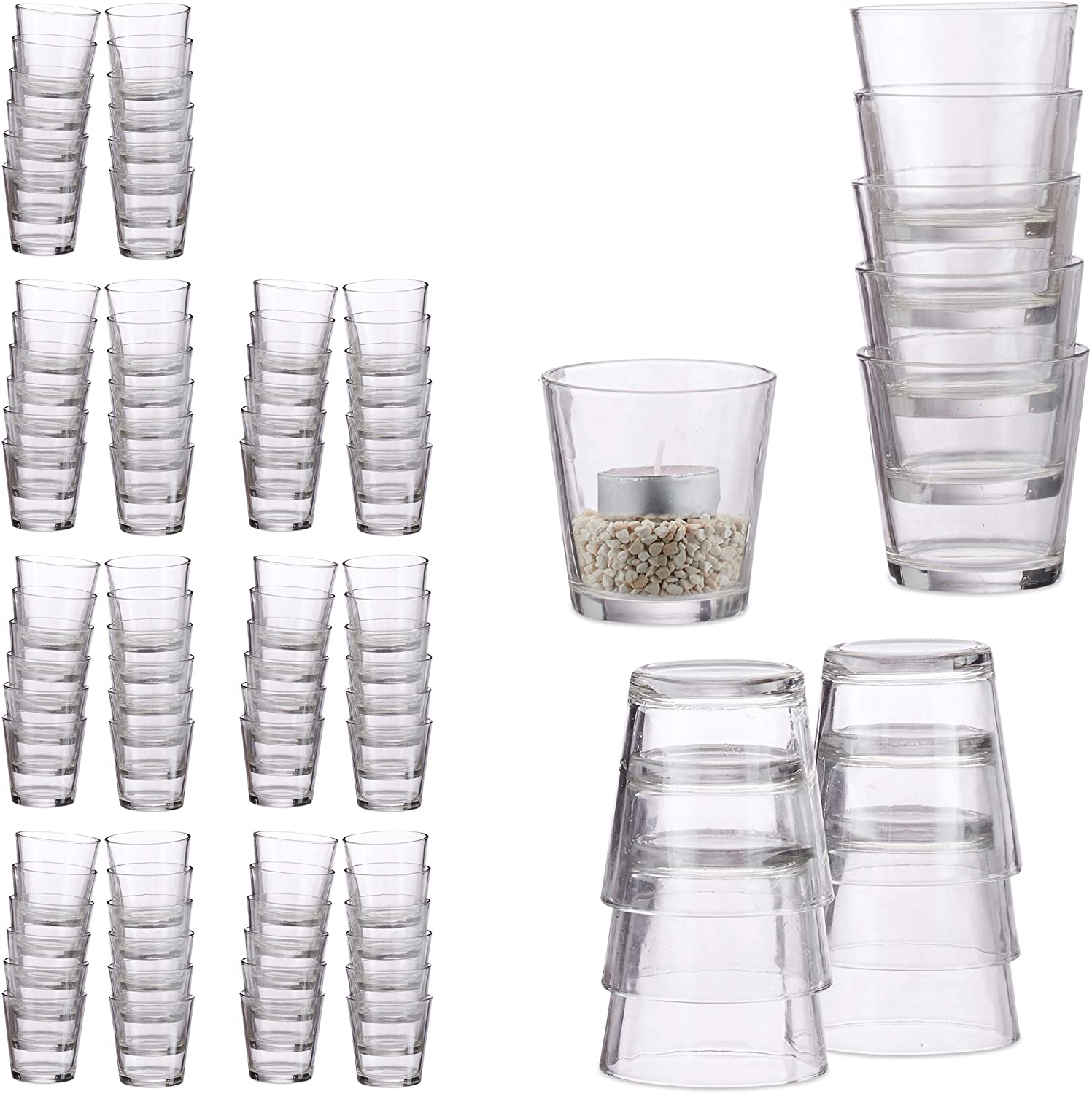 Relaxdays Set of Tea Light Glasses