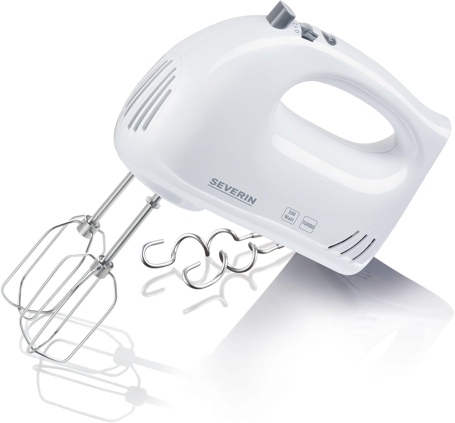 Hand mixer approx. 300 W, 5 speed settings, turbo, 2 whisks, 2 dough hooks