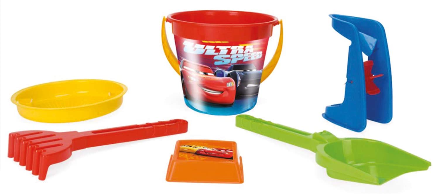 Wader Disney Pixar Cars 77637 Bucket Set With Bucket, Strainer, Sand Mill, 