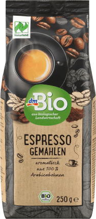 dmBio Coffee, espresso, ground, natural country, 250 g