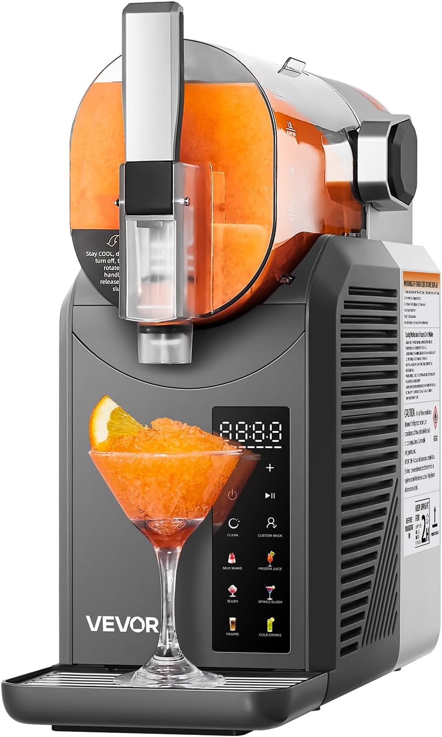 VEVOR Home Slush Machine 2L No Ice Needed with Self Cleaning 200W Frozen Drink Maker 304 Stainless Steel 6 Preset Programs for Frozen Margaritas Frappés Milkshake