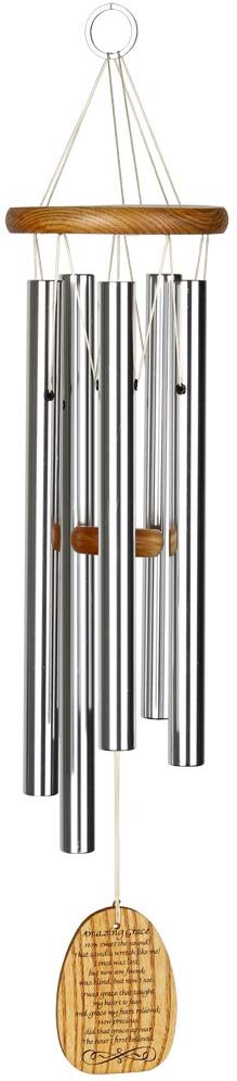 Woodstock Chimes Wraz Reflections Amazing Grace Chime – Silver