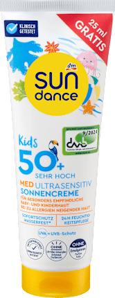 SUNDANCE Sunscreen Kids MED ultra sensitive, SPF 50, overfill, 125 ml