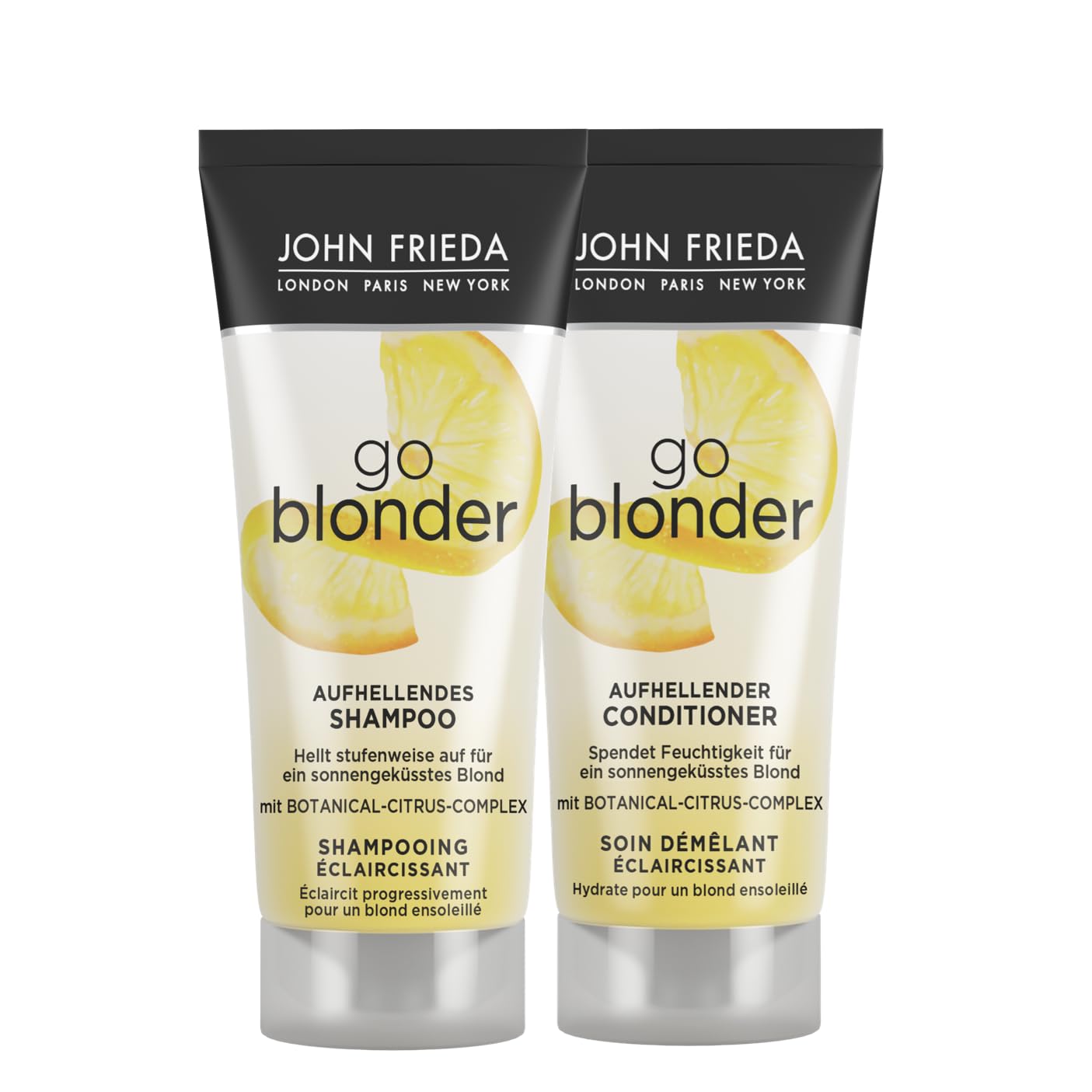 John Frieda Go Blonder Tasting Set - Shampoo, 75 ml & Conditioner, 75 ml - Hair Type: For Blonde, Bleached Hair - Also Ideal for Travel and for the Hotel Industry