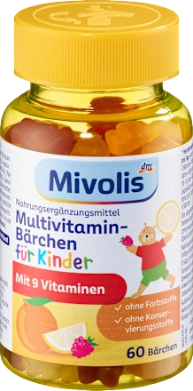 Mivolis Multivitamin gummy bears for children, 60 pieces, 120 g