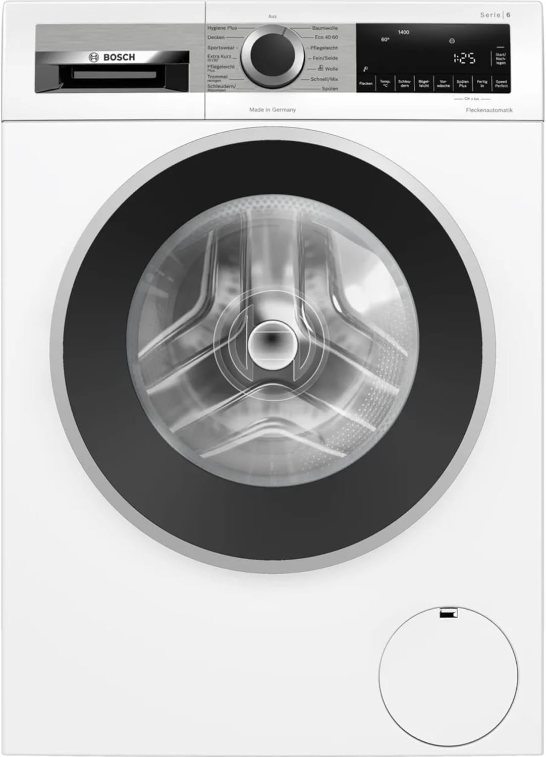 Bosch WGG244120 Series 6 Front Loading Washing Machine, 9 kg, 1400 rpm, Made in Germany, Removes 16 Stains, SpeedPerfect, Maximum Energy and Water Savings, Refill Function, AquaStop