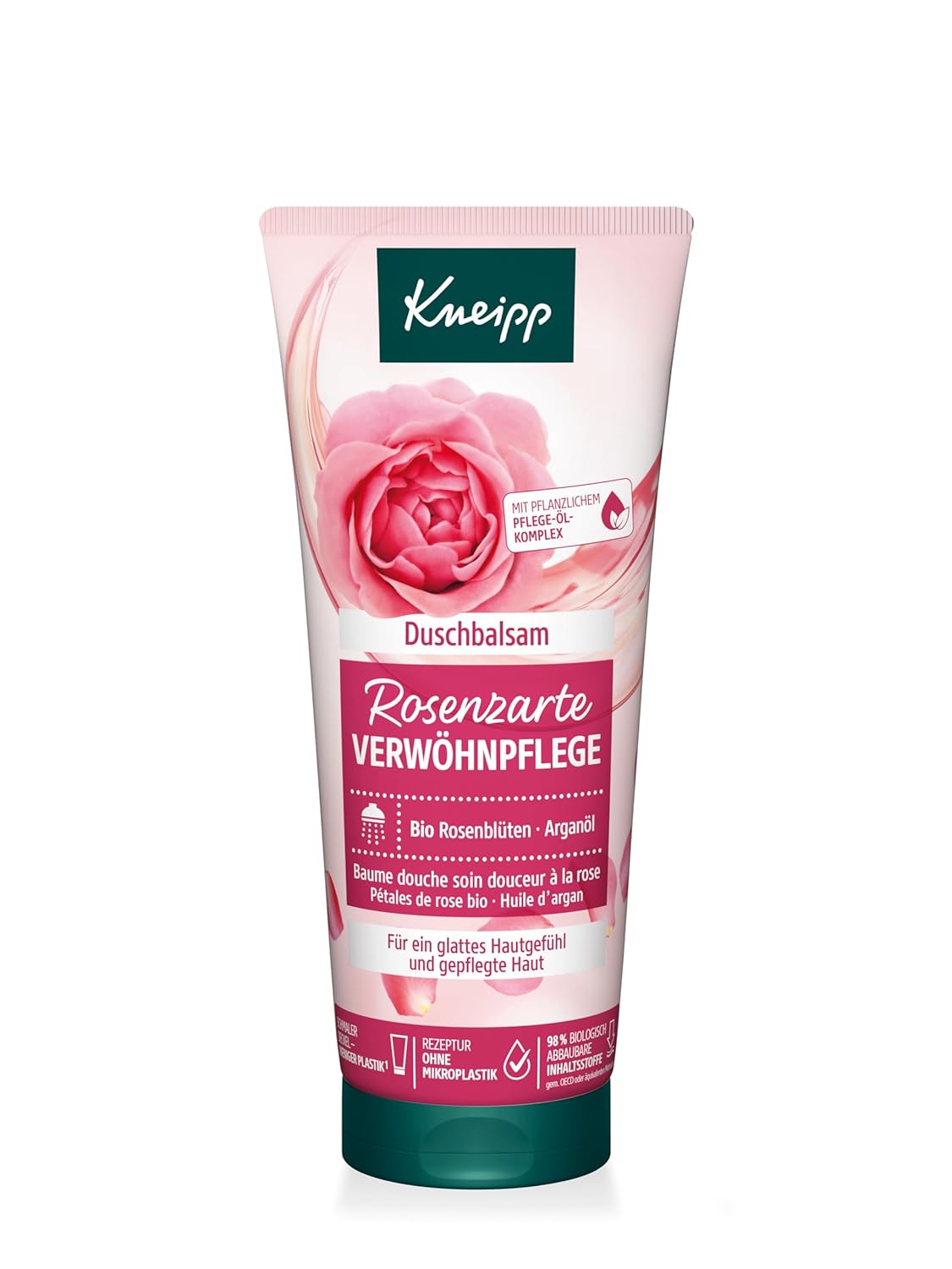 Kneipp Shower Balm Rose Delicate Pampering Care - Shower Gel with High-Quality Extract of Organic Rose Petals and a Nourishing Oil Complex Gives a Smooth Skin Feel and Nourishes the Skin - 200 ml