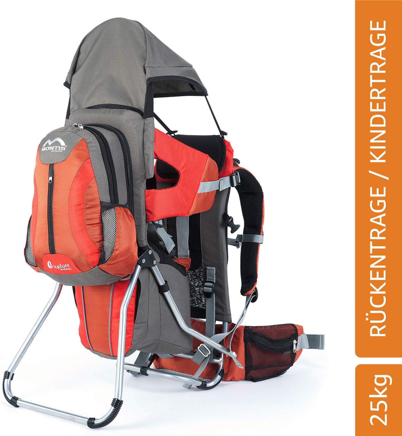 M MONTIS OUTDOOR MONTIS EXPLORE EVOLUTION, carrier, child carrier, up to 25kg, 2000g. grey/green