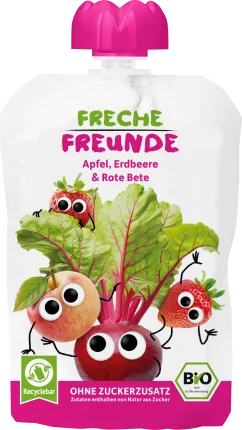 FRECHE FREUNDE Squeeze 100% apple, beetroot, strawberry & raspberry from 8 months, 100 g