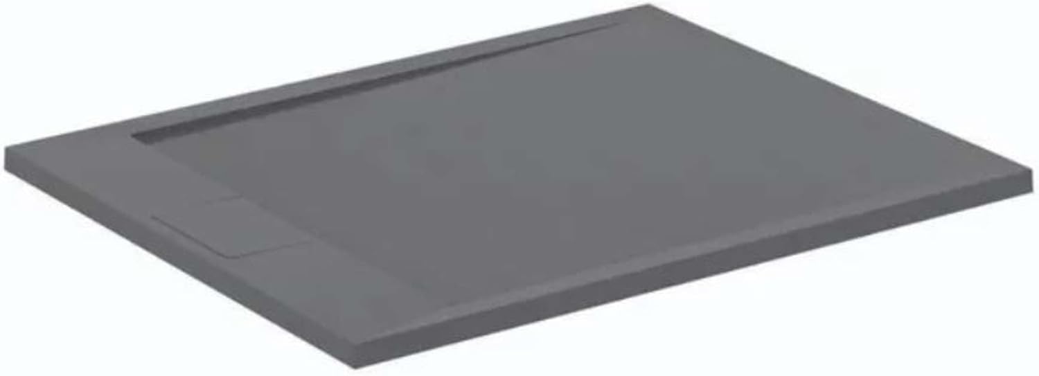 Ideal Standard Store Ideal Standard - Ultra Flat S i.life Rectangular Shower Tray 100 x 80 Resin Shower Tray Short Side Waste Matte Finish Concrete Gray