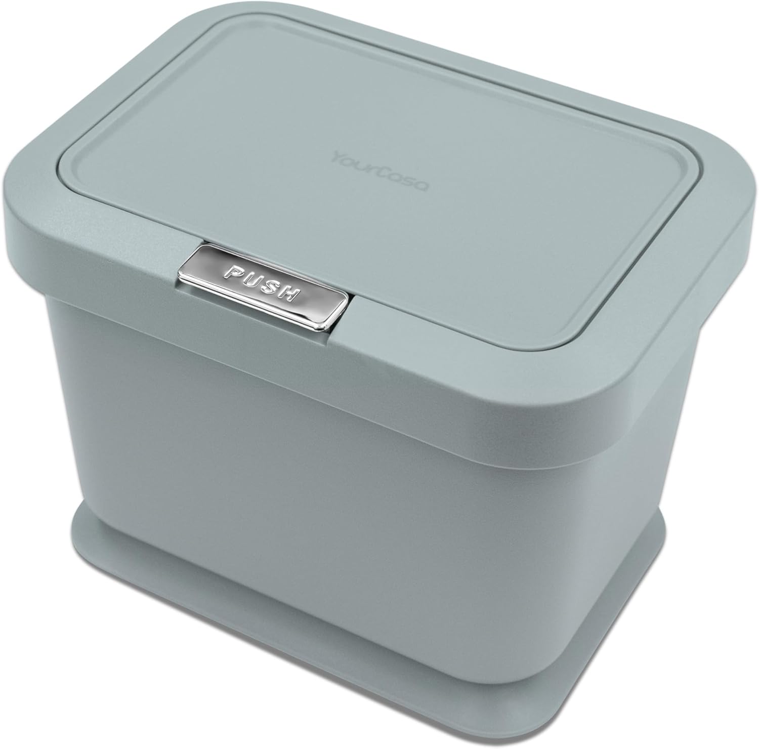 YourCasa Organic Kitchen Waste Bin, 5 L, Odor-Proof Organic Bin with Lid and Push Button Mechanism, Compost Bin & Organic Waste Container, Small for Organic Waste (Mint)