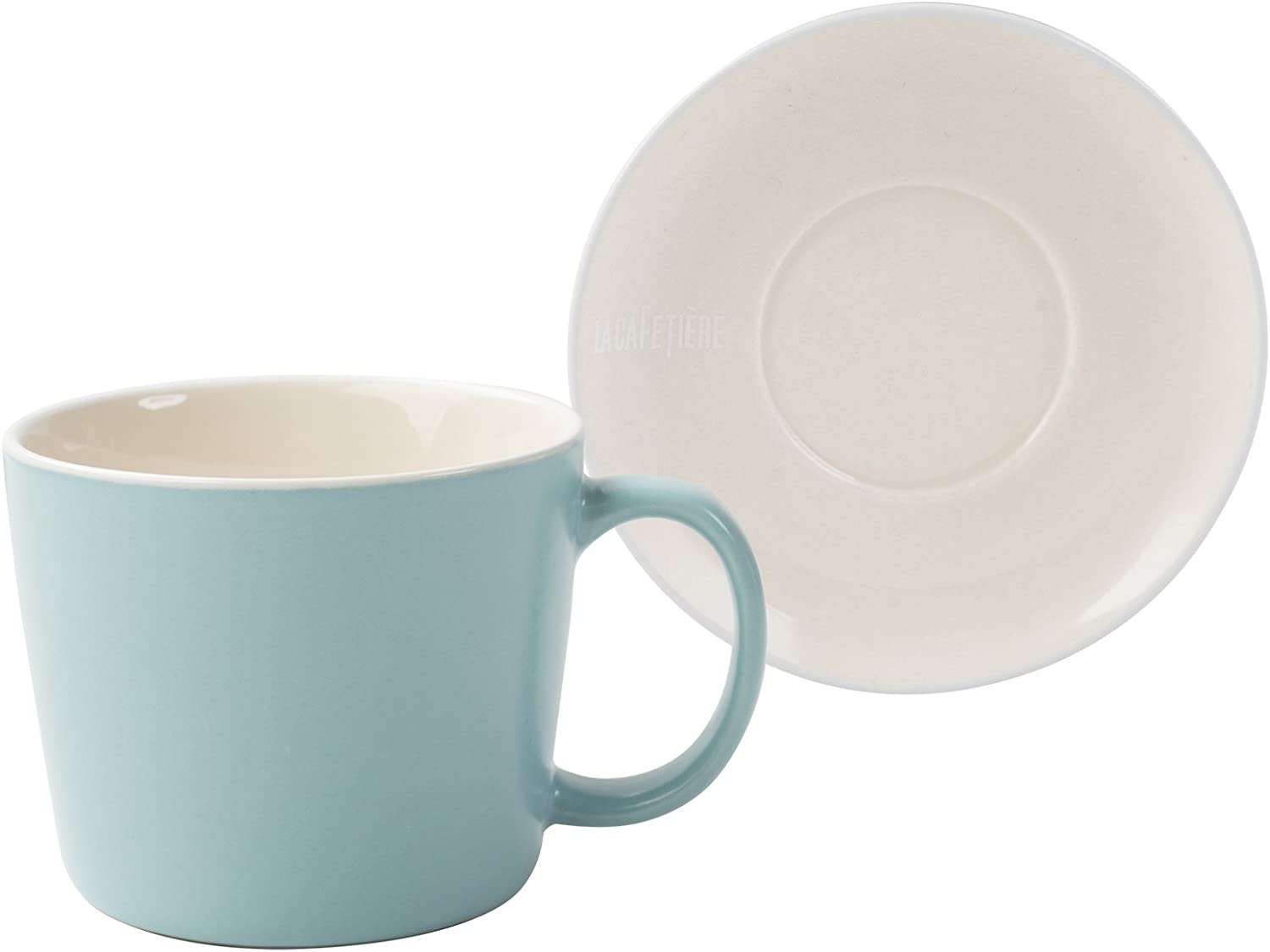La Cafetiere Retro Cup and Saucer, Set of 2, Blue