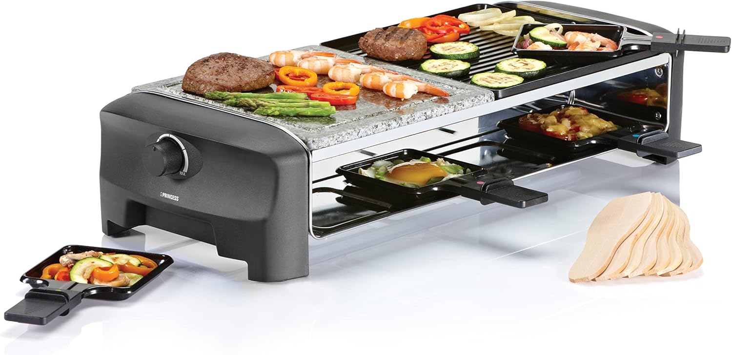 Princess Raclette Oven Stone Plate Grill Party, 8