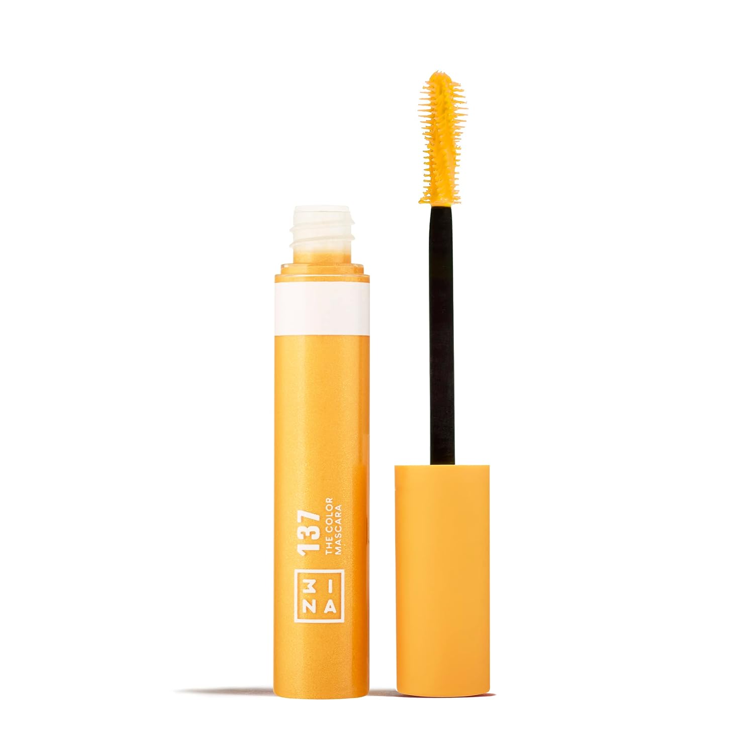 3INA MAKEUP - The Color Mascara 137 - Yellow Mascara with Keratin - Circumference and Definition - Colorful Mascara for Sensitive Eyes and Long Lasting - Highly Pigmented - Vegan - Cruelty Free