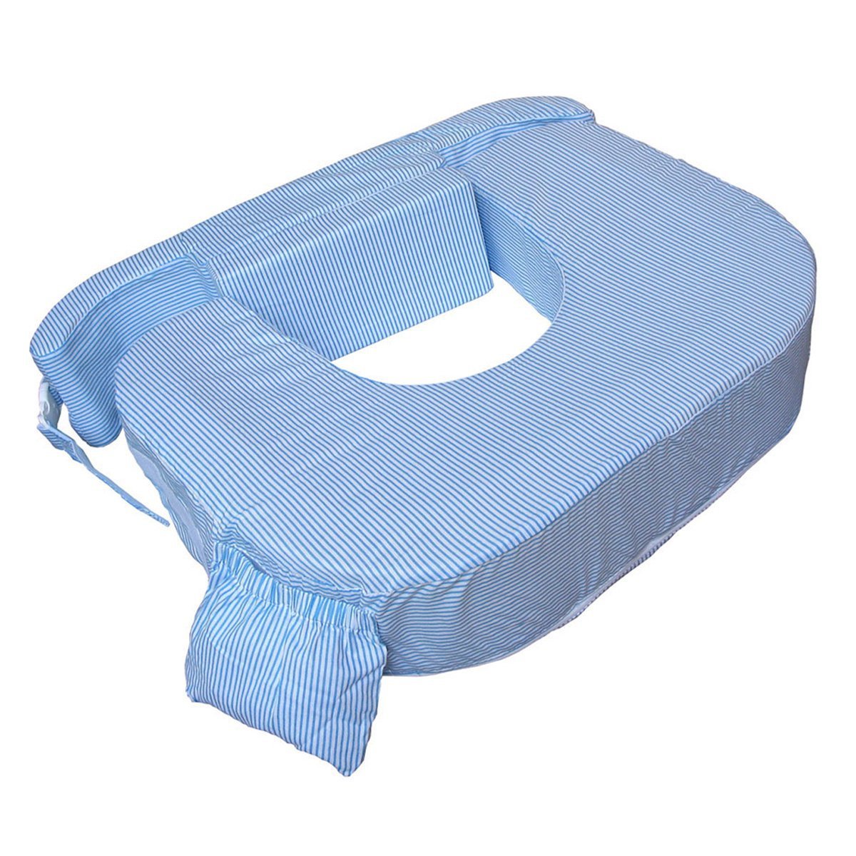 Unbekannt MY BREST FRIEND 0027 Zwilling Plus Breastfeeding Care Pillow, Blue White Stripes, Blue