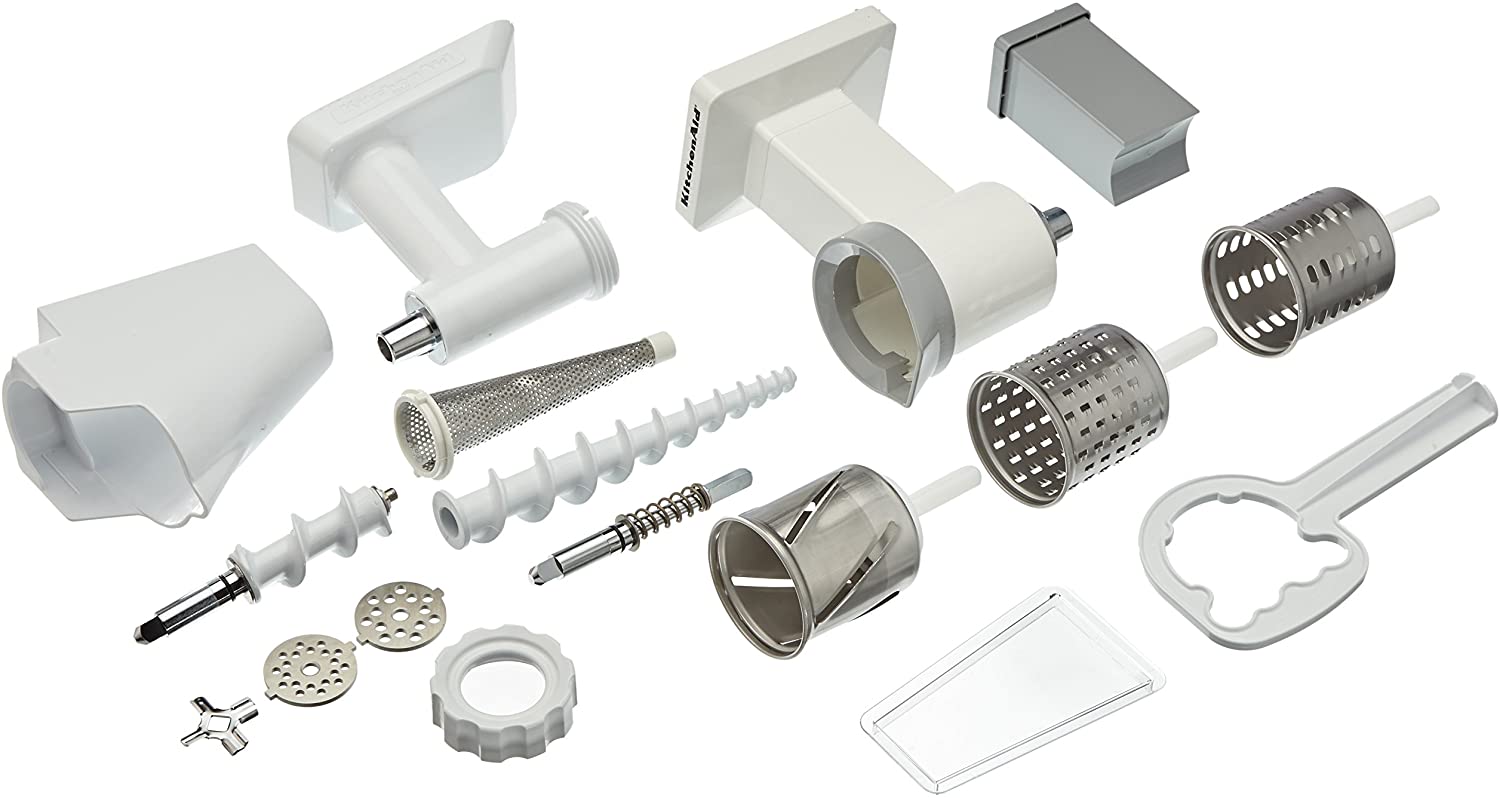 KitchenAid FPPC Mixer Attachment Pack; Grinder/ Mincer, Slicer/ Shredder, Fruit & Vegetable Strainer