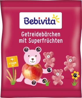 Bebivita Children's snack grain bears with super fruits, from 1 year, 30 g
