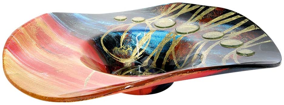 GILDE GLAS art Design Bowl Decorative Object Handmade Glass Diameter 48 cm