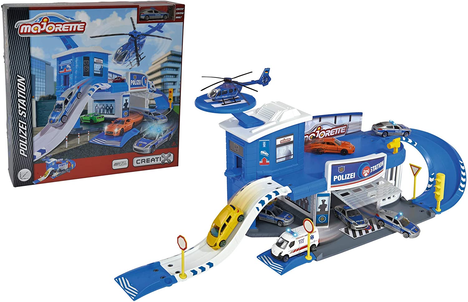 Majorette Creatix 212050012 Police Parking Station Set 72 x 30 x 22 cm