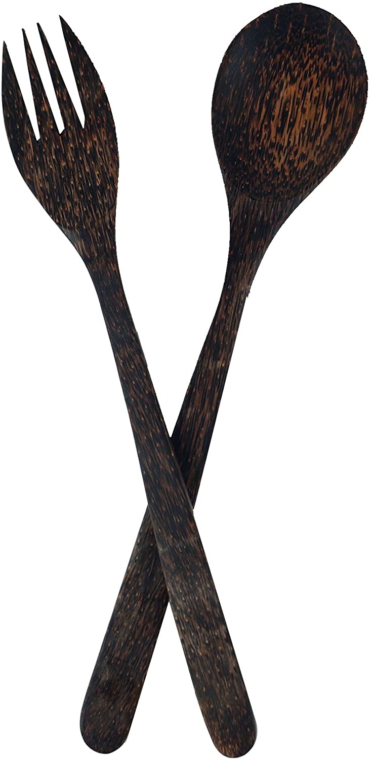 Guru-Shop GURU SHOP Coconut Wood Salad Servers Brown Kitchen Accessories Other