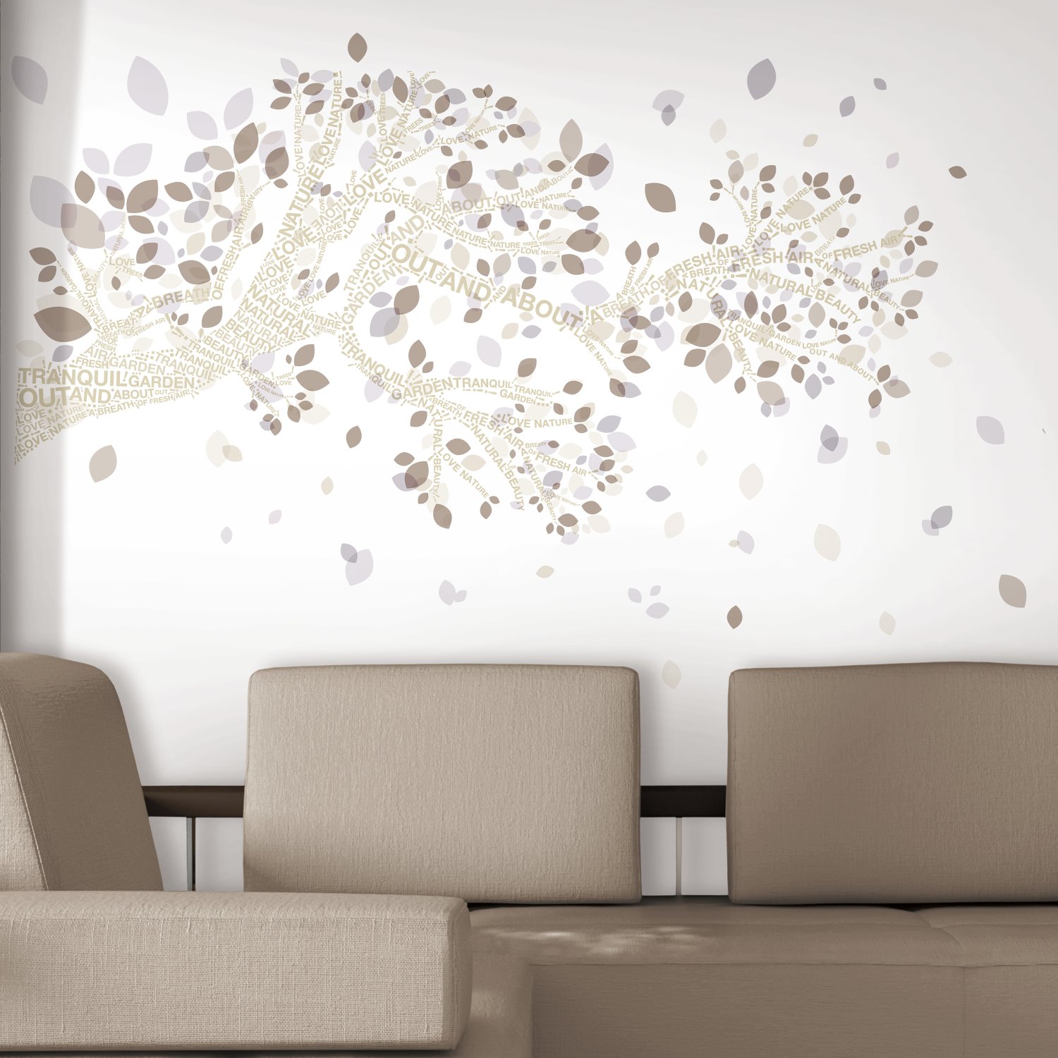 Roommates Rmk2997Gm Words Of Nature Peel And Stick Giant Wall Decals
