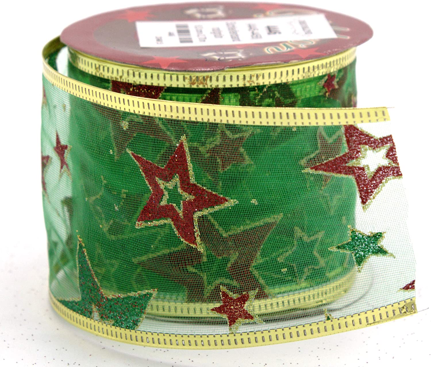 DARO DEKO Daro Decorative Fabric Ribbon 6.3 Cm X 2.7 M In Red Or Green - 1 Piece Or 3