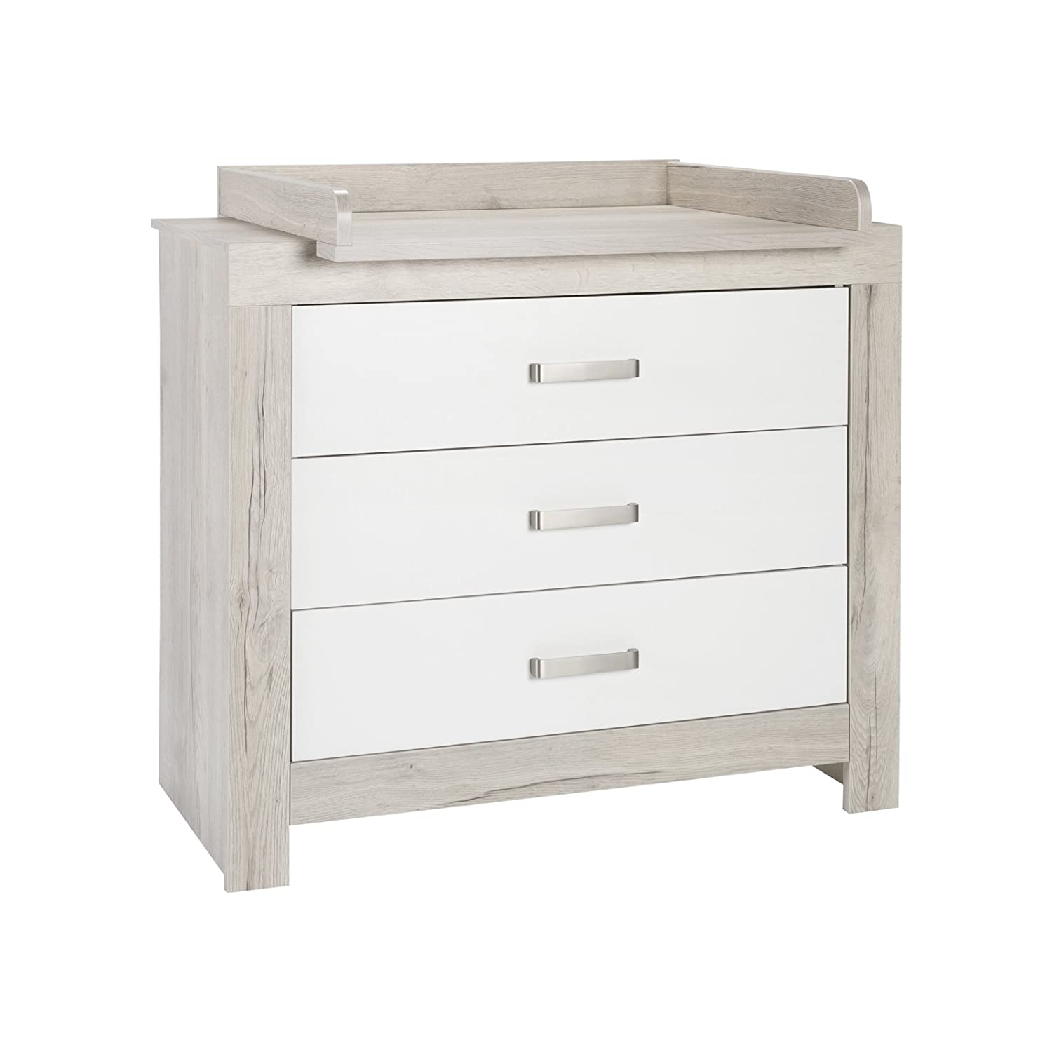 Schardt Nordic Halifax Changing Unit with 3 Drawers, Halifax Oak/White