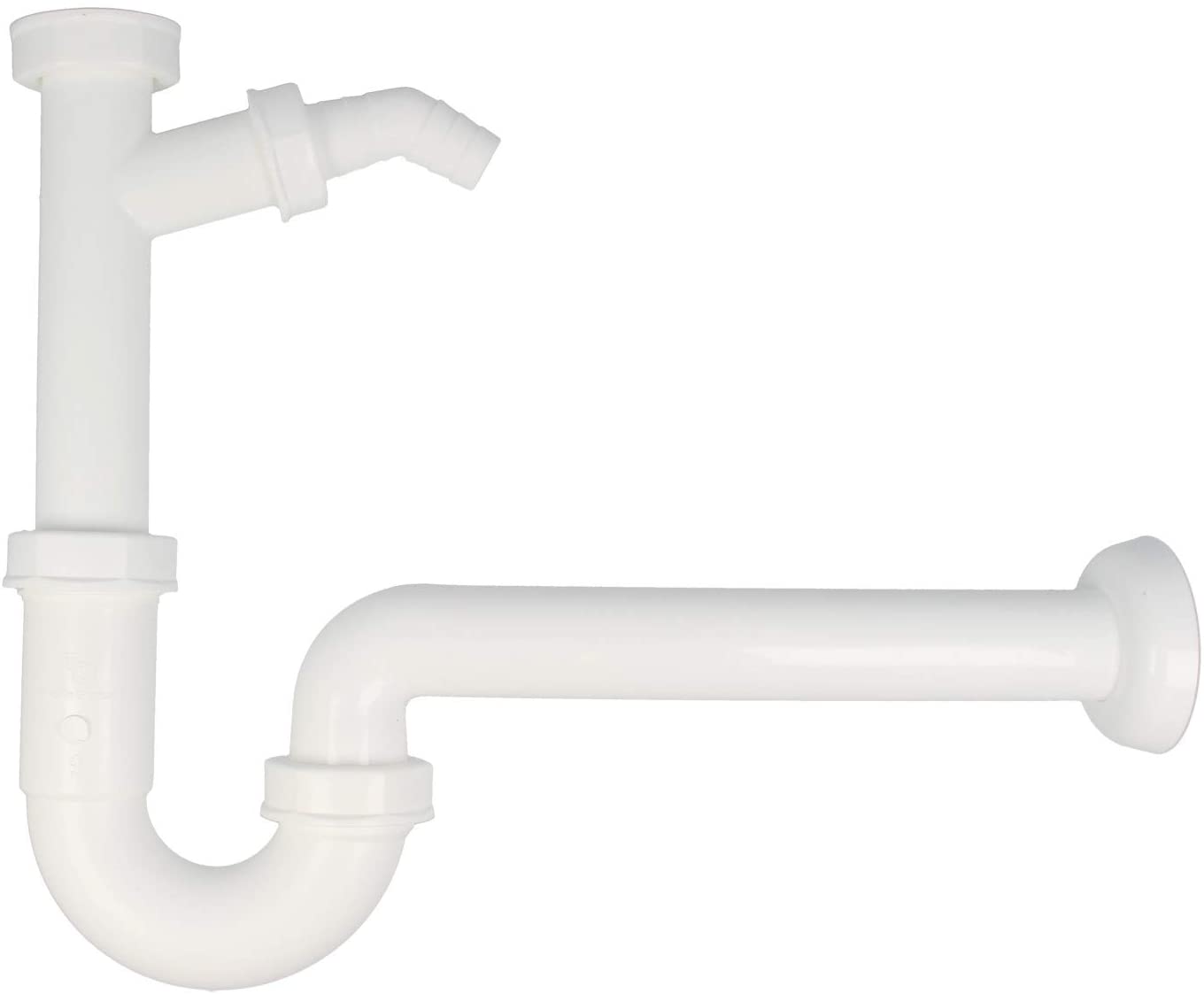 tecuro Plastic Tube Odour Trap with Device Connection for Washbasin