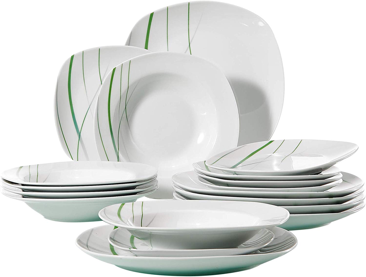 Veweet Aviva Dinner Service Porcelain 18/36 Pieces Crockery Set 20/40 Piece