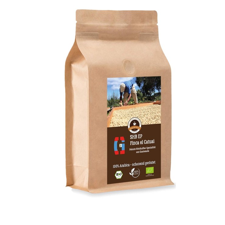 Kaffee Globetrotter Coffee Globetrotter - Organic Guatemala SHB EP Finca El Catuai - 500 g Finely Ground - for Espresso Maker, Espresso Machine - Top Coffee - Roasted Coffee from Organic Cultivation