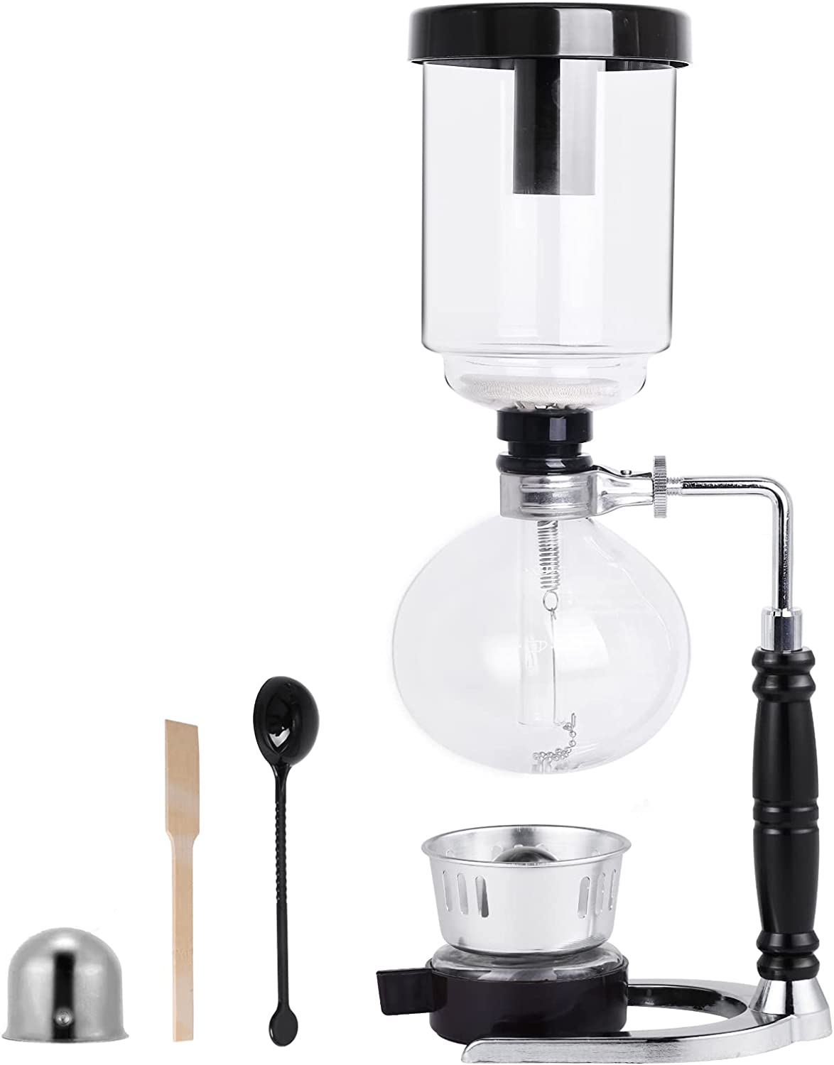 YUCHENGTECH Siphon Coffee Machine Syphon Coffee Maker 5 Cups Glassiphon Vacuum Coffee Machine Table Glass Siphon Pot Siphon Vacuum Coffee Machine with Alcohol Burner
