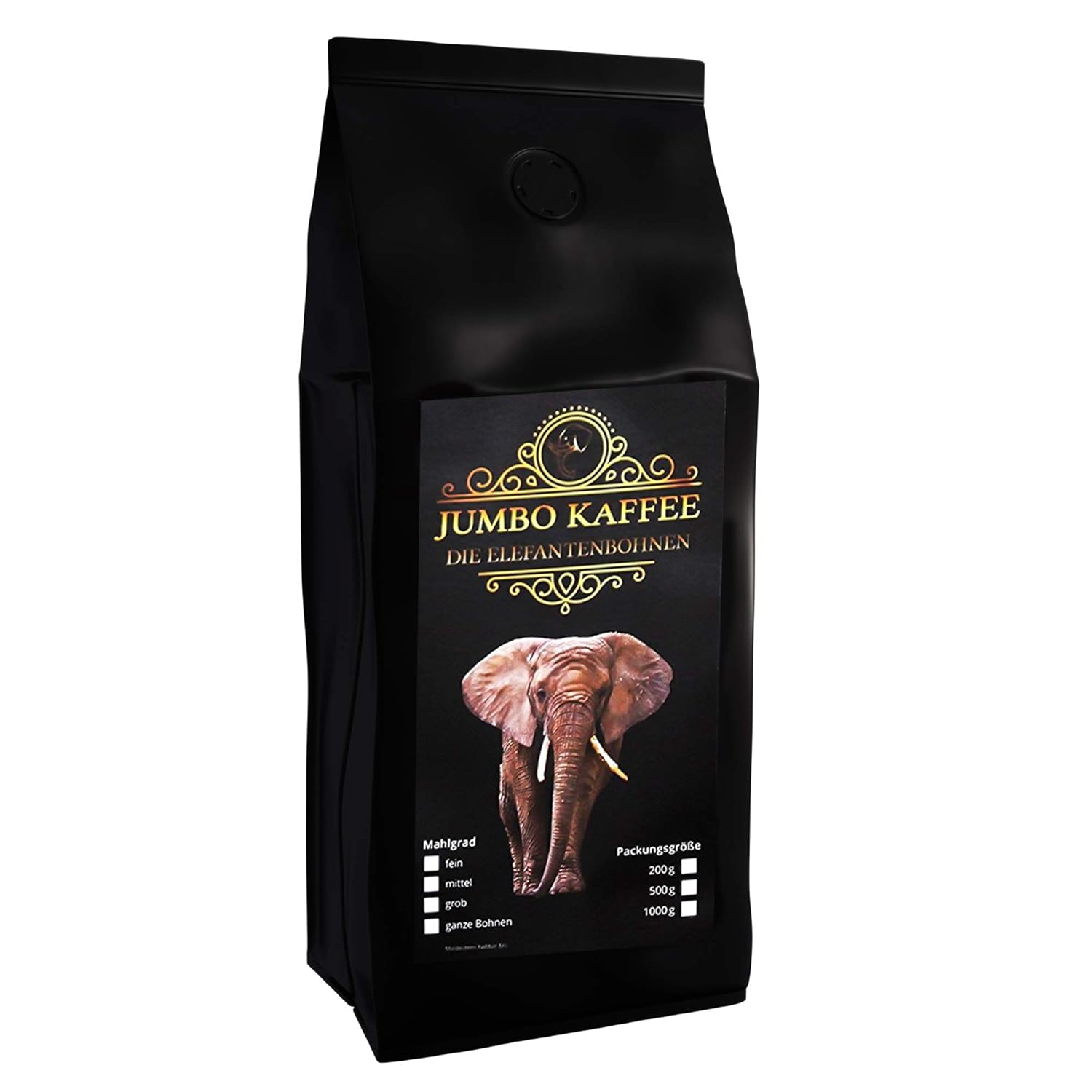 Jumbo Coffee Elephant Coffee Maragogype (500 g, Ground) - The Largest Beans in the World, No Acid, Extra Mild