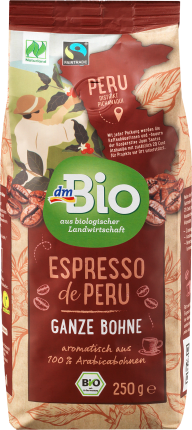 dmBio Espresso de Peru, whole bean, 250 g