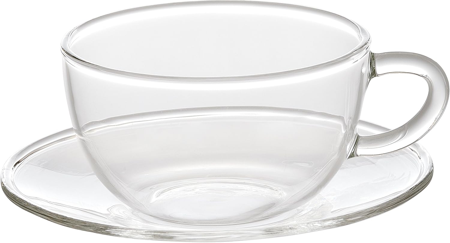 BITOSSI HOME SET Espresso Cup with Saucer 6 UDS. Romantic 90 ml transparent