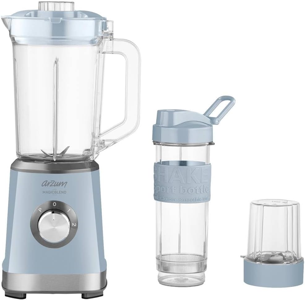 Arzum AR1159 ARZUM MAGICBLEND JUG BLENDER, 500 W motor power, stainless steel, 1200 ml jar, ice-crushing (blue)