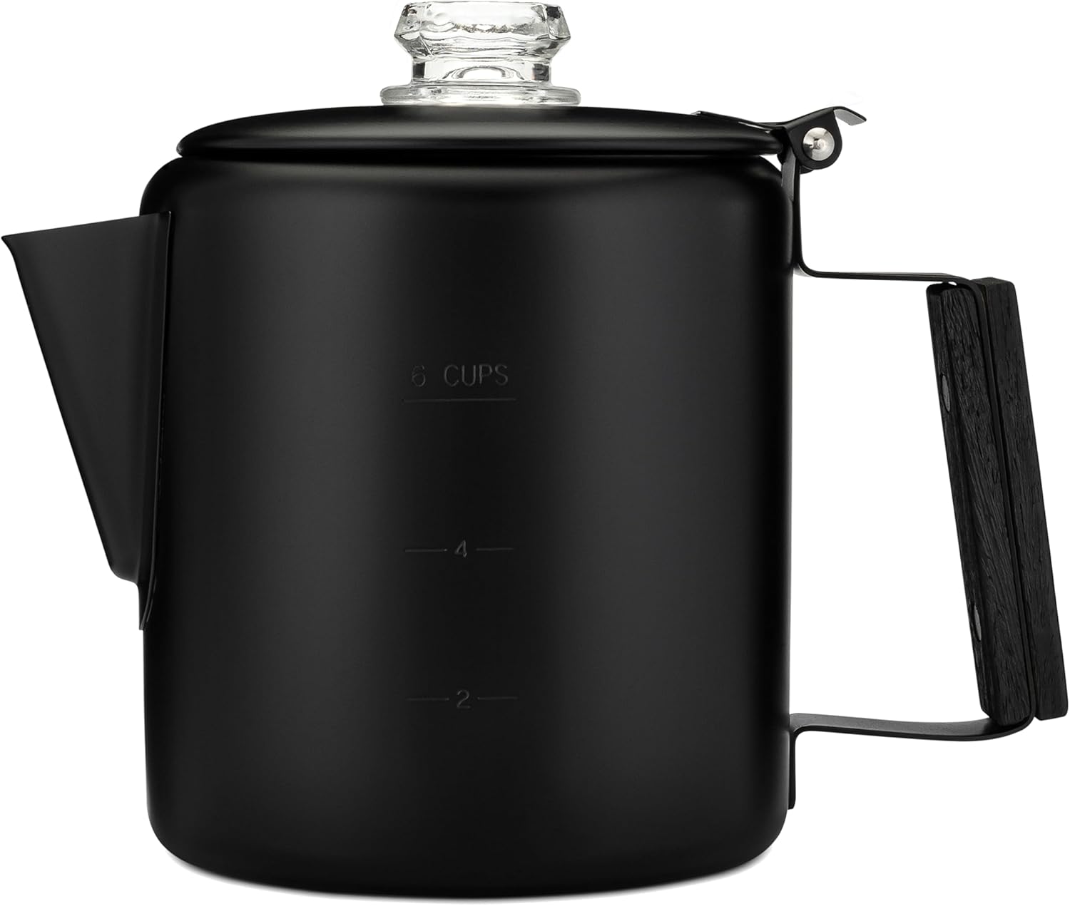 Coletti Black Bozeman Percolator Coffee Pot - Stovetop Coffee Machines, The Most Elegant Stainless Steel Coffee Pot for Camping - NO Aluminum or Plastic (6 Cups)